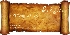 Sárdy Éva névjegykártya